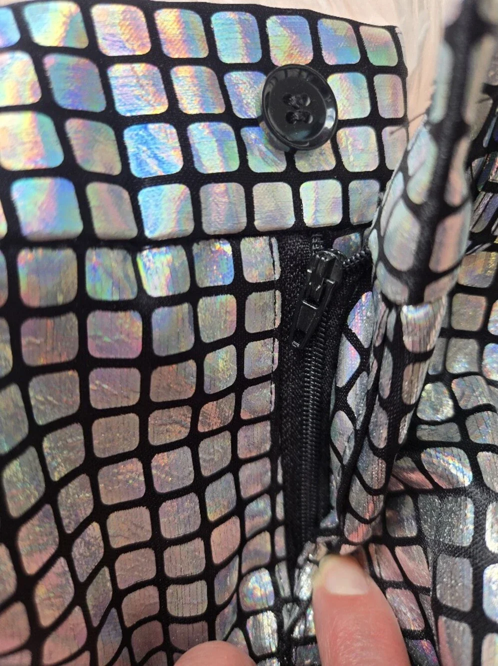 Boys OppoSuits Iridescent Holographic Checkered Blazer & Pants - Silver Multi